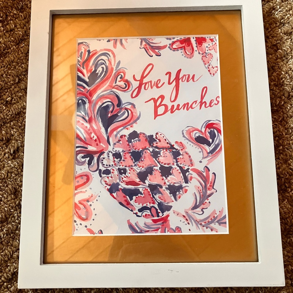 Lilly Pulitzer Love You Bunches Framed Art - Pinks & Blues